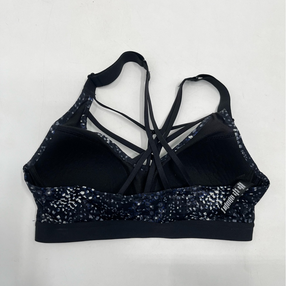 Victoria Secret Black Speckle Strappy Athletic Sports Bra Size 32 B - Picture 4 of 8
